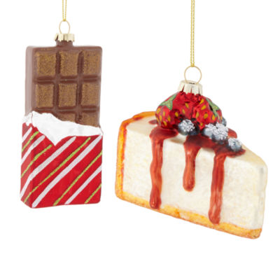 North Pole Trading Co. Chocolate And Cheese Cake Set 2-pc. Christmas Ornament