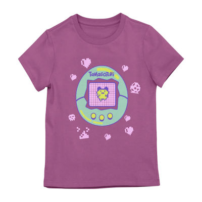 Little & Big Girls Tamagotchi Crew Neck Short Sleeve Graphic T-Shirt