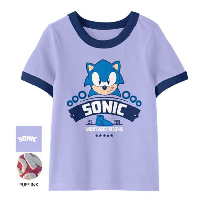 Little & Big Girls Round Neck Short Sleeve Sonic the Hedgehog Graphic T-Shirt