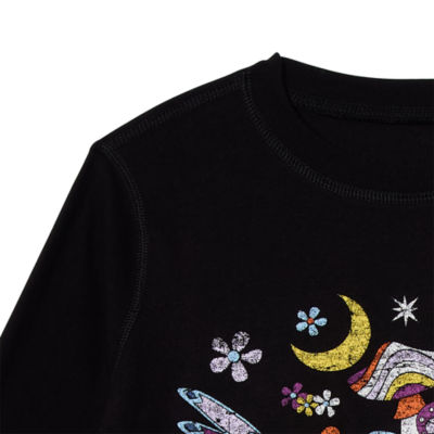 Thereabouts Little & Big Girls Adaptive Round Neck Long Sleeve Graphic T-Shirt
