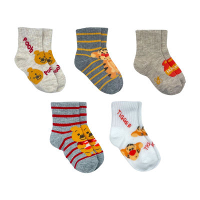 Toddler Boys 5 Pair Winnie The Pooh Crew Socks