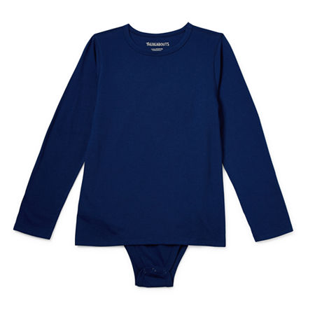 Thereabouts Little & Big Boys Adaptive Crew Neck Long Sleeve Bodysuit, Xl (18-20) Husky, Blue