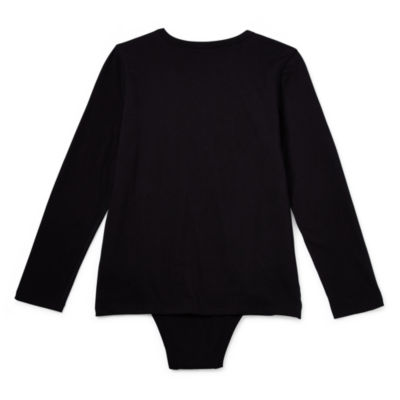 Thereabouts Little & Big Boys Adaptive Crew Neck Long Sleeve Bodysuit