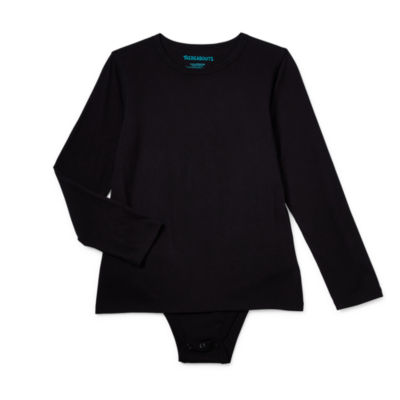 Thereabouts Little & Big Boys Adaptive Crew Neck Long Sleeve Bodysuit