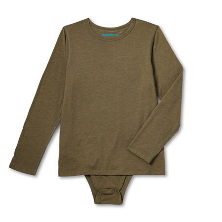 Thereabouts Little & Big Boys Adaptive Crew Neck Long Sleeve Bodysuit, L (14-16) Husky, Green