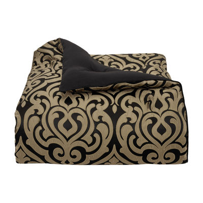 Queen Street Blythe Black & Gold 4-pc. Midweight Embellished Comforter Set
