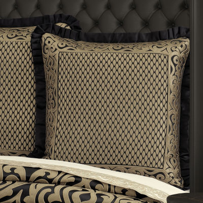 Queen Street Blythe Black & Gold Embellished Euro Shams