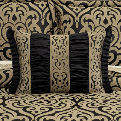 Queen Street Blythe Black & Gold Rectangular Throw Pillow