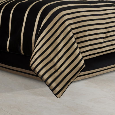 Queen Street Charleston Black 4-pc. Midweight Embellished Comforter Set