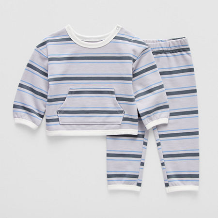 Okie Dokie Baby Boys 2-pc. Pant Set, 6 Months, Gray