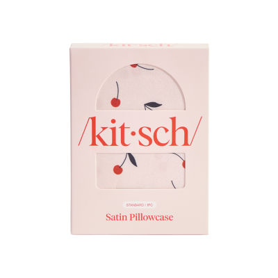 Kitsch Satin Pillowcase- Cherry Print Face Pillow Cover