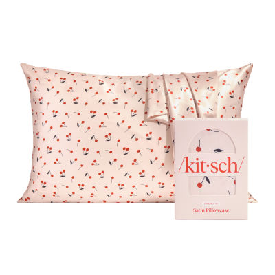 Kitsch Satin Pillowcase- Cherry Print Face Pillow Cover