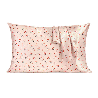 Kitsch Satin Pillowcase- Cherry Print Face Pillow Cover