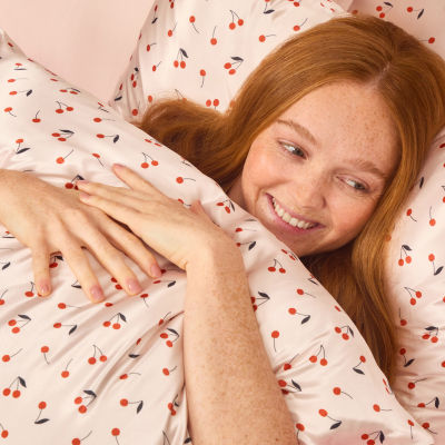 Kitsch Satin Pillowcase- Cherry Print Face Pillow Cover