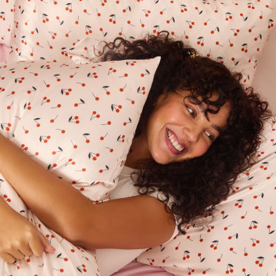 Kitsch Satin Pillowcase- Cherry Print Face Pillow Cover