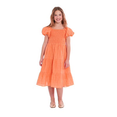 Bonnie Jean Big Kid Girls Short Sleeve Puffed Fit + Flare Dress