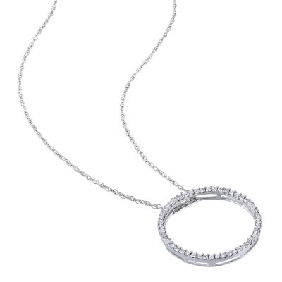 Womens / CT. T.W. Natural White Diamond 10K Gold Circle Pendant Necklace