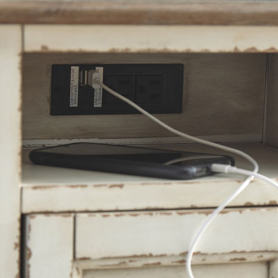 Signature Design by Ashley Realyn Chairside End Table with USB Charging