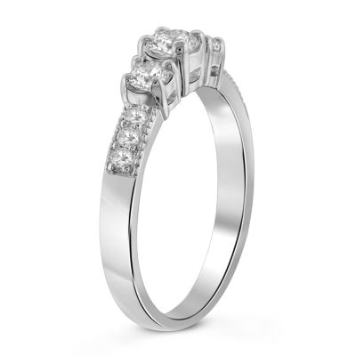 Womens 1 CT. T.W. White Cubic Zirconia Sterling Silver Promise Ring