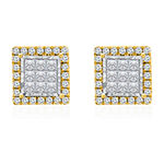 Tru Miracle 1 CT. T.W. Genuine White Diamond 10K Gold 9.9mm Stud Earrings