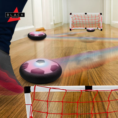 Black Series Hover Air LED Soccer Game Set with 2 Goals