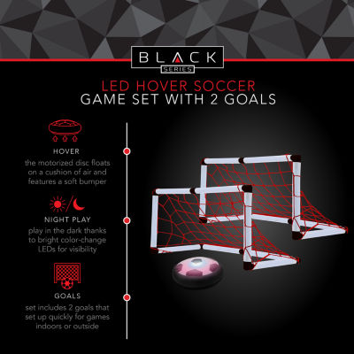 Black Series Hover Air LED Soccer Game Set with 2 Goals