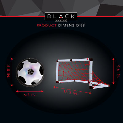 Black Series Hover Air LED Soccer Game Set with 2 Goals