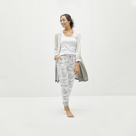 Ambrielle French Terry Jogger and Henley Tank with French Terry Cardigan