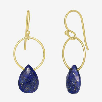 Sparkle Allure 14K Gold Over Brass Pear Drop Earrings