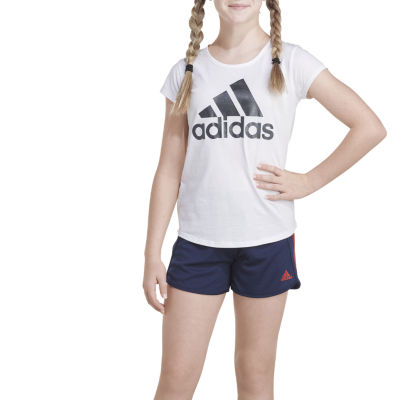 adidas Big Girls Mid Rise Pull-On Short