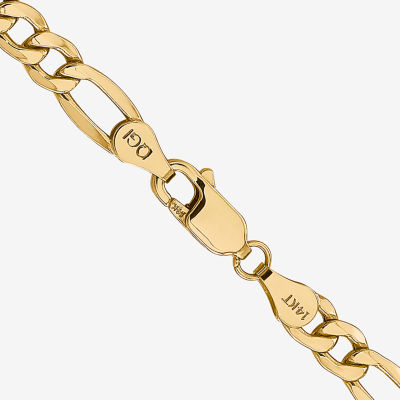 14K Gold Inch Semisolid Figaro Chain Necklace