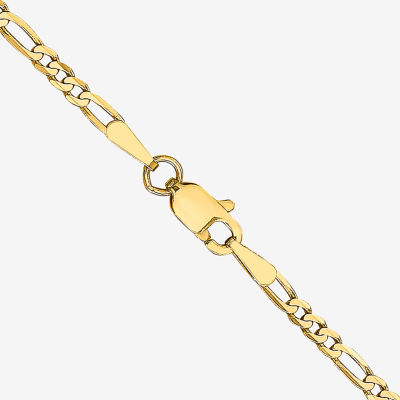 10K Gold Inch Solid Figaro Chain Necklace