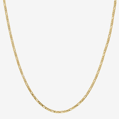 10K Gold Inch Solid Figaro Chain Necklace