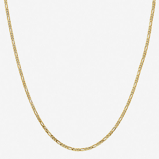 10K Gold 16 Inch Solid Figaro Chain Necklace