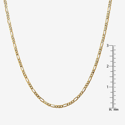 10K Gold Inch Solid Figaro Chain Necklace