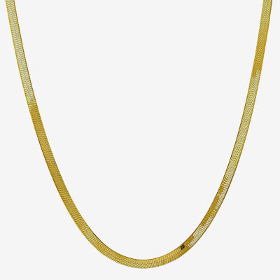 Solid Herringbone Chain Necklace