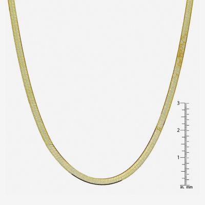 Solid Herringbone Chain Necklace