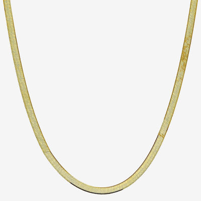 Solid Herringbone Chain Necklace