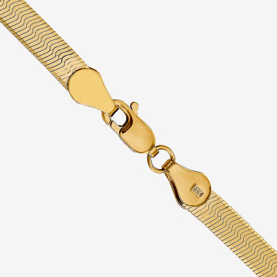 14K Gold Solid Herringbone Chain Necklace