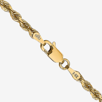 14K Gold Inch Solid Rope Chain Necklace