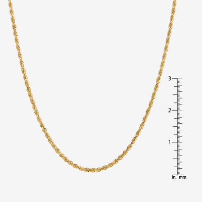 14K Gold Inch Solid Rope Chain Necklace