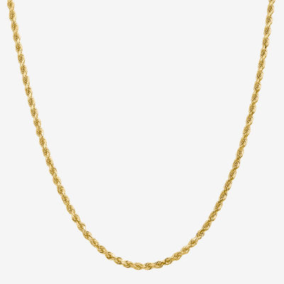 10K Gold Inch Solid Rope Chain Necklace