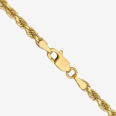 10K Gold Inch Solid Rope Chain Necklace