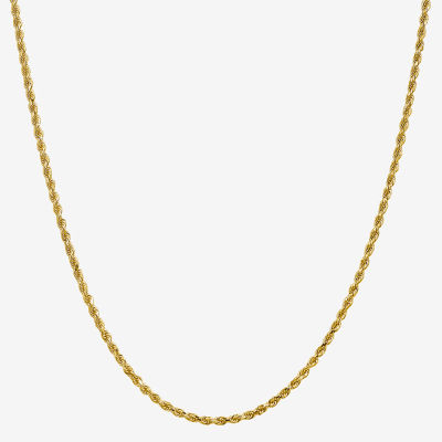 10K Gold Inch Solid Rope Chain Necklace