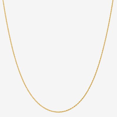 14K Gold Solid Rope Chain Necklace