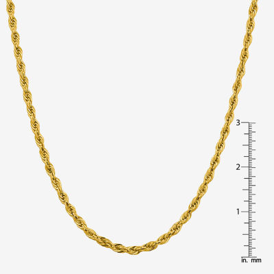 14K Gold Semisolid Rope Chain Necklace