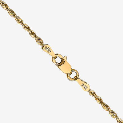 14K Gold Solid Rope Chain Necklace