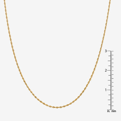 14K Gold Solid Rope Chain Necklace