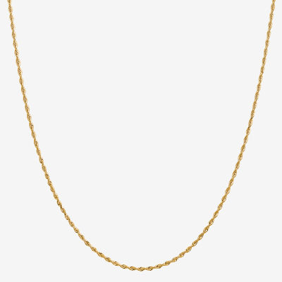 14K Gold Solid Rope Chain Necklace