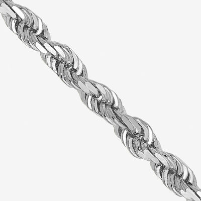 14K White Gold Inch Rope Chain Necklace
